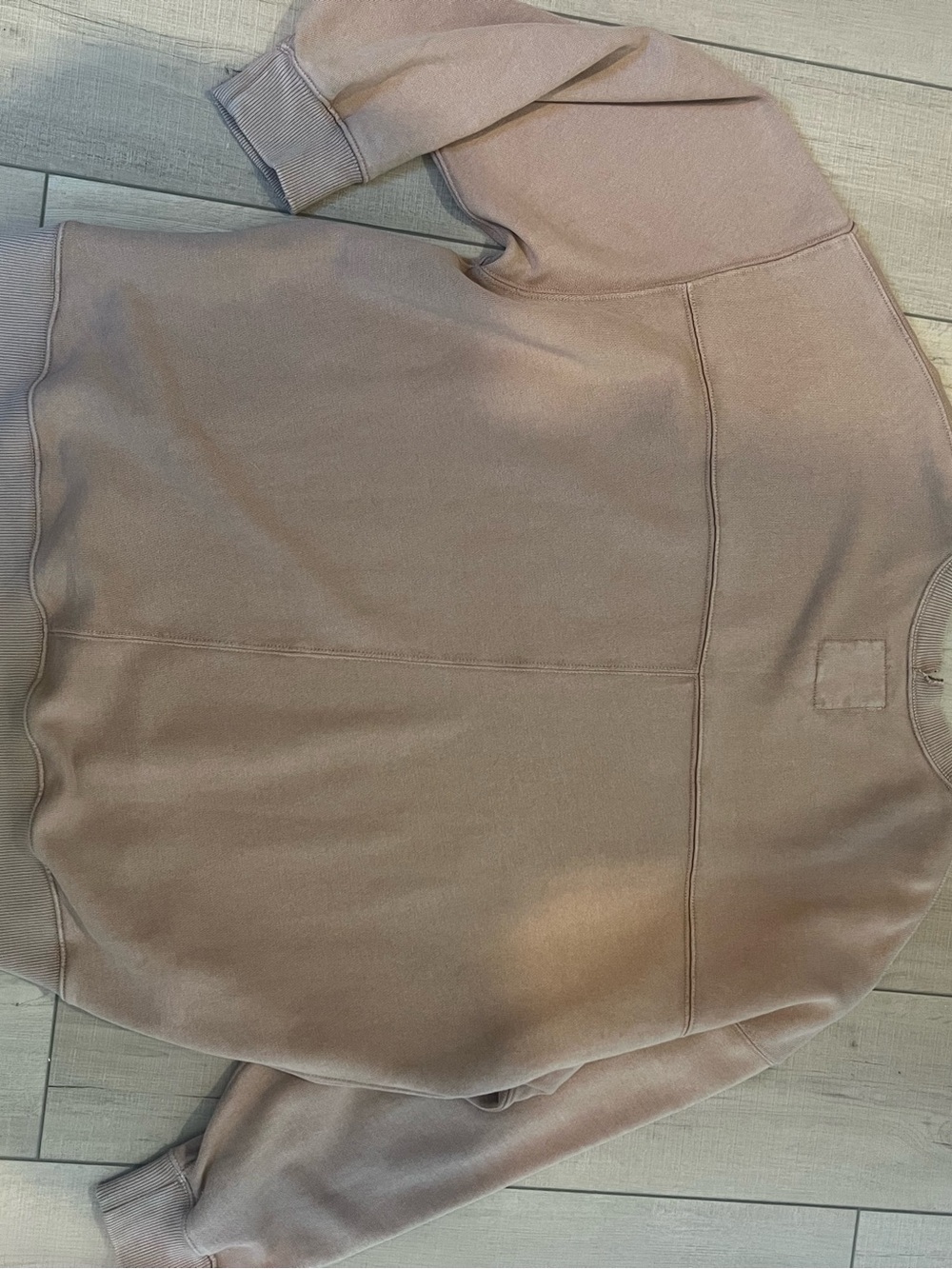 aerie Women's Crewneck Sweatshirt - Tan with White Logo - Picture 2 of 2